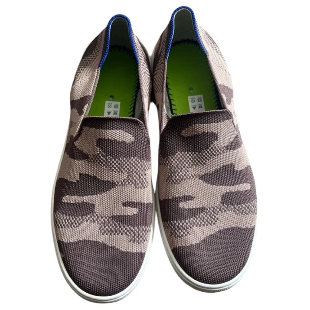 Rothys Camo Slip On Sneakers Taupe Shoes Size 9.5 Women’s Camouflage Shoes boho